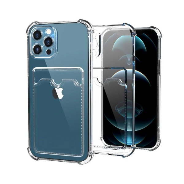 iPhone 13 Pro Skal Korthållare Stöttåligt Transparent