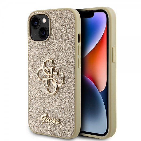 Guess iPhone 13 Skal Fixed Glitter Guld