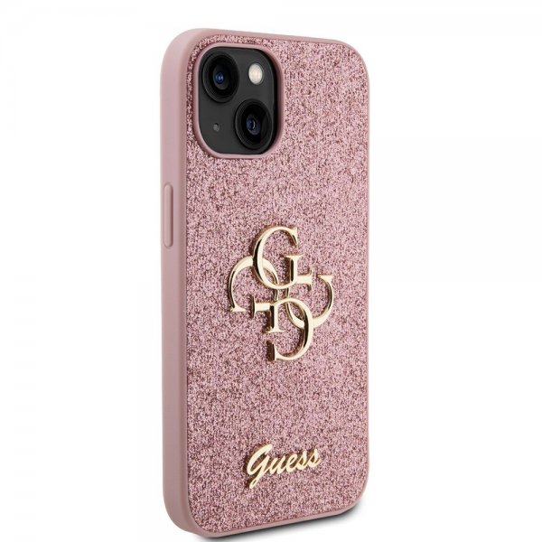 Guess iPhone 13 Skal Fixed Glitter Rosa