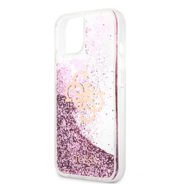 Guess iPhone 13 Skal Liquid Glitter Rosa