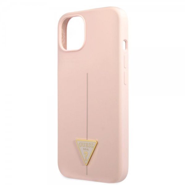Guess iPhone 13 Skal Metal Triangle Rosa