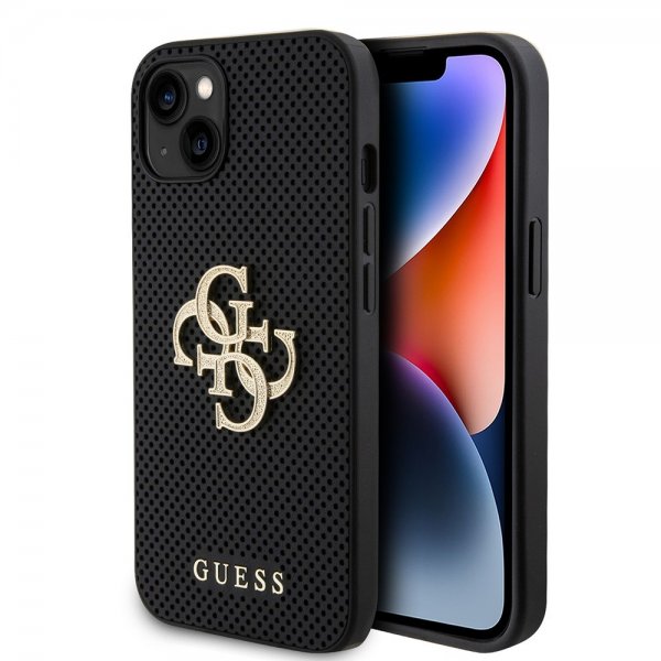 Guess iPhone 13 Skal Perforated Glitter Svart