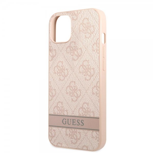 Guess iPhone 13 Skal Printed Stripe Bottom Rosa