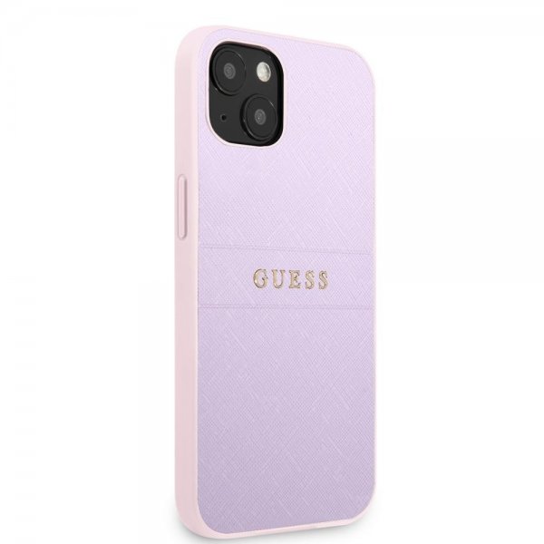 Guess iPhone 13 Skal Saffiano Metal Logo Lila