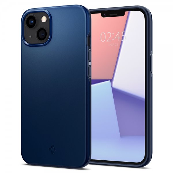 Spigen iPhone 13 Skal Thin Fit Navy Blue