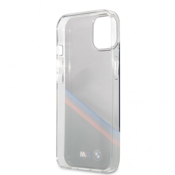 BMW iPhone 13 Skal Tricolor Stripe Transparent Svart