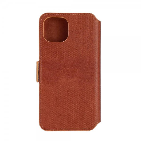 Krusell iPhone 14 Fodral Leather PhoneWallet Cognac
