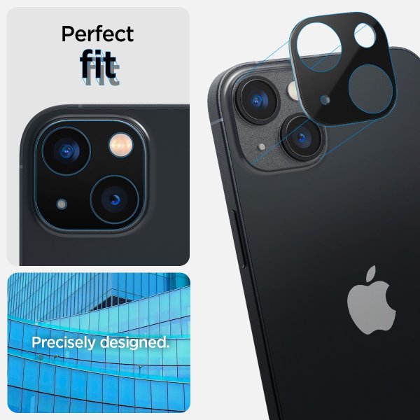 Spigen iPhone 14/iPhone 14 Plus Kameraskydd Glas.tR Optik 2-pack Svart