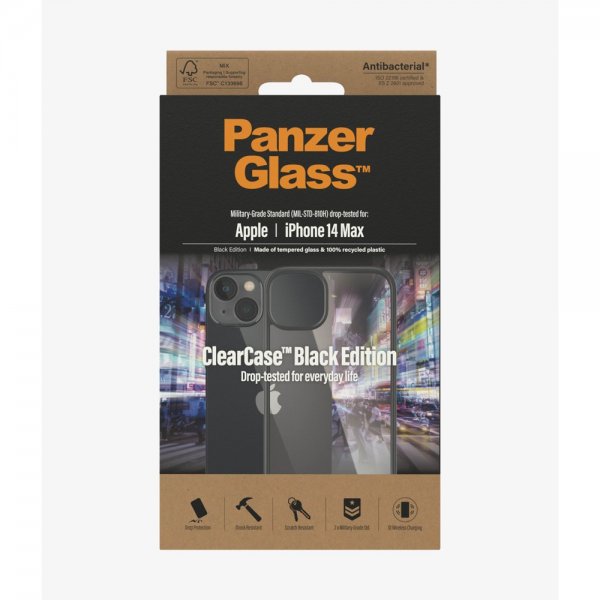 PanzerGlass iPhone 14 Plus Skal ClearCase Black Edition