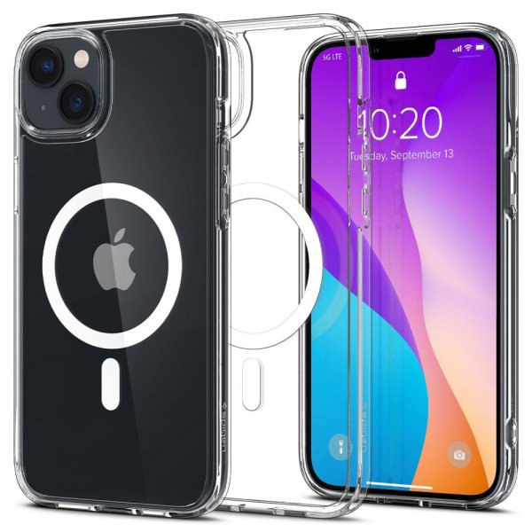 Spigen iPhone 14 Plus Skal Crystal Hybrid MagFit Vit