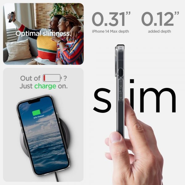 Spigen iPhone 14 Plus Skal Crystal Hybrid MagFit Vit