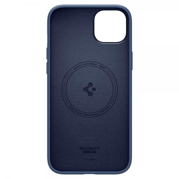 Spigen iPhone 14 Plus Skal Silicone Fit MagFit Navy Blue