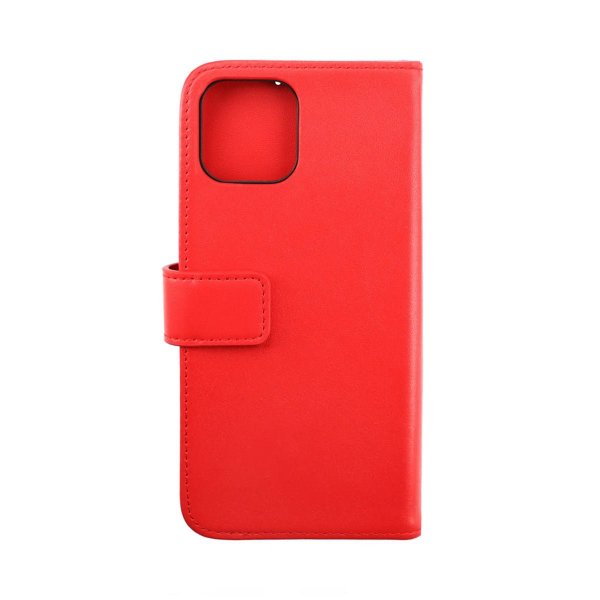 Rvelon iPhone 14 Fodral Äkta läder Kortfack Röd