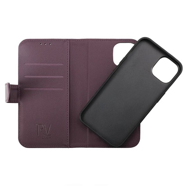 Rvelon iPhone 14 Fodral Magnetiskt Avtagbart Skal Lila