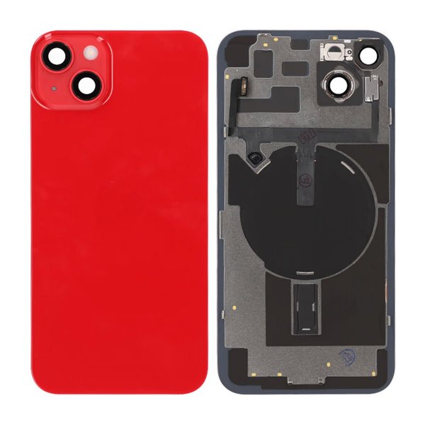 iPhone 14 Plus Baksida Glas Komplett OEM - Röd