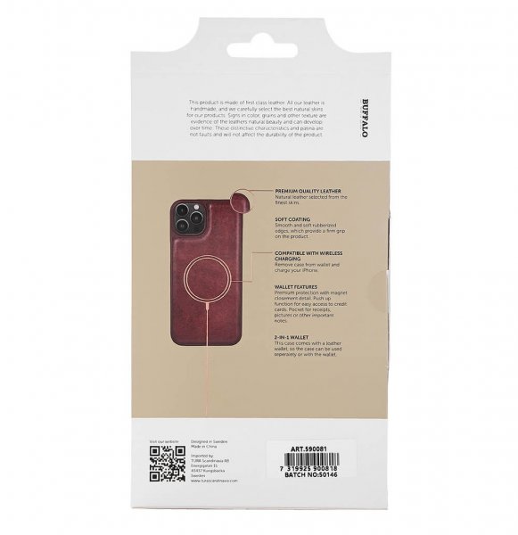 Buffalo iPhone 14 Plus Fodral 2-in-1 Detachable Wallet Brun