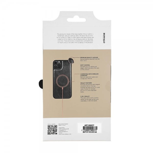 Buffalo iPhone 14 Plus Fodral 2-in-1 Detachable Wallet Svart