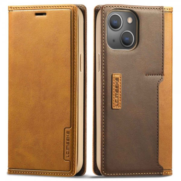Lc.Imeeke iPhone 14 Plus Fodral Kortfack Utsida Brun