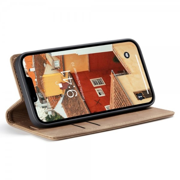 CaseMe iPhone 14 Plus Fodral Retro Flip Brun