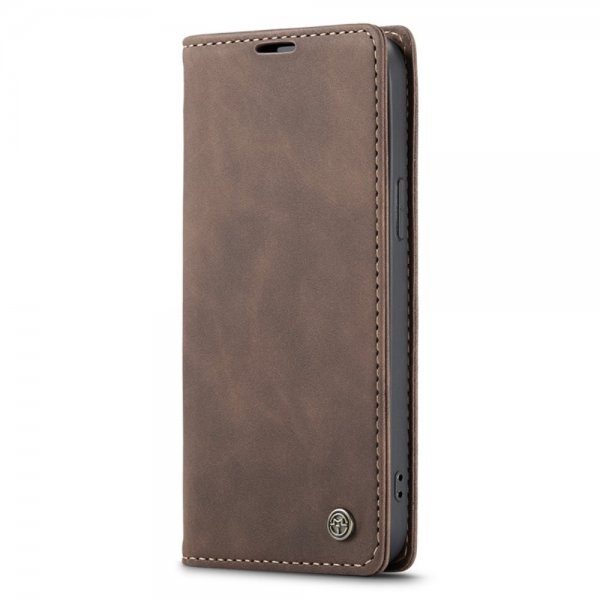 CaseMe iPhone 14 Plus Fodral Retro Flip Kaffe