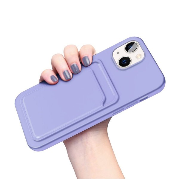 iPhone 14 Plus Skal Korthållare Lila