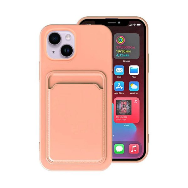iPhone 14 Plus Skal Korthållare Rosa