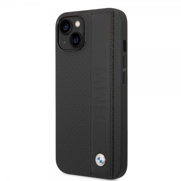 BMW iPhone 14 Plus Skal Big Logo Stripe Svart