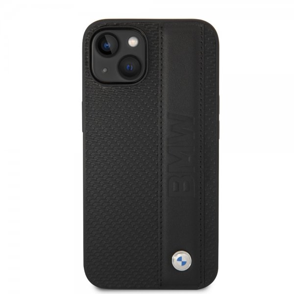 BMW iPhone 14 Plus Skal Big Logo Stripe Svart