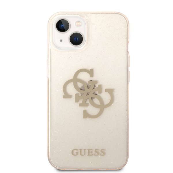Guess iPhone 14 Plus Skal Full Glitter Guld