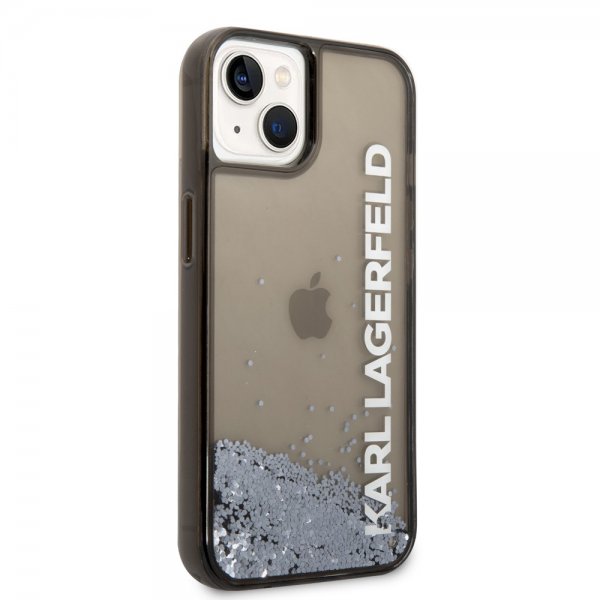 Karl Lagerfeld iPhone 14 Plus Skal Liquid Glitter Translucent Svart