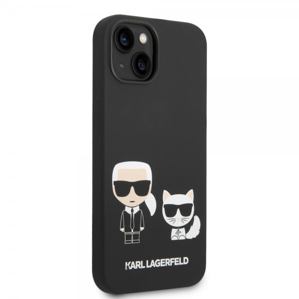 Karl Lagerfeld iPhone 14 Plus Skal Liquid Silicone Karl & Choupette Svart