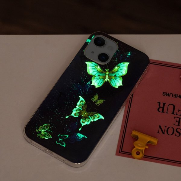 iPhone 14 Plus Skal Motiv Guldiga Fjärilar