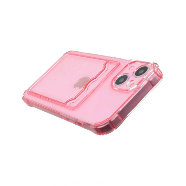 iPhone 14 Plus Skal Korthållare Stöttåligt Rosa