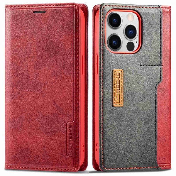 Lc.Imeeke iPhone 14 Pro Fodral Kortfack Utsida Röd