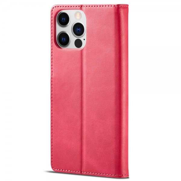 Lc.Imeeke iPhone 14 Pro Fodral med Kortfack Stativfunktion Magenta
