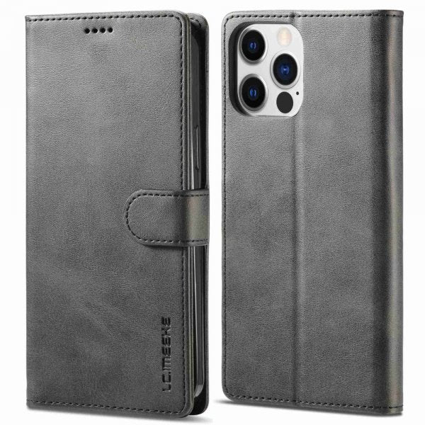 Lc.Imeeke iPhone 14 Pro Fodral med Kortfack Stativfunktion Svart