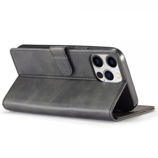 Lc.Imeeke iPhone 14 Pro Fodral med Kortfack Stativfunktion Svart