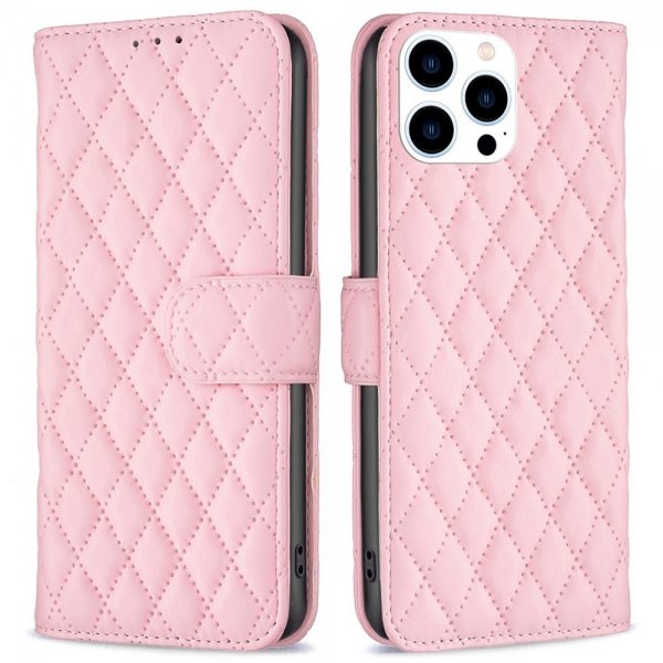 iPhone 14 Pro Fodral Rombmönster Rosa