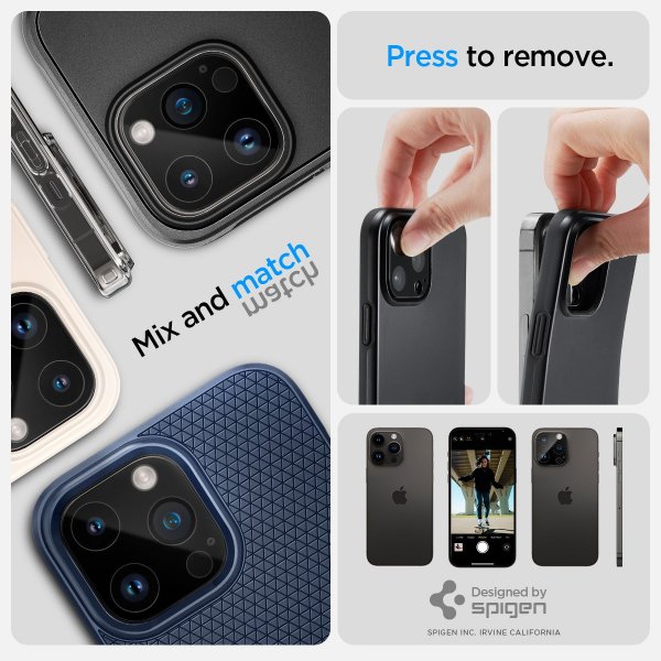 Spigen iPhone 14/15/16 Pro & Pro Max Kameraskydd Glas.tR Optik 2-pack Svart