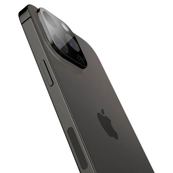 Spigen iPhone 14/15/16 Pro & Pro Max Kameraskydd Glas.tR Optik 2-pack Svart