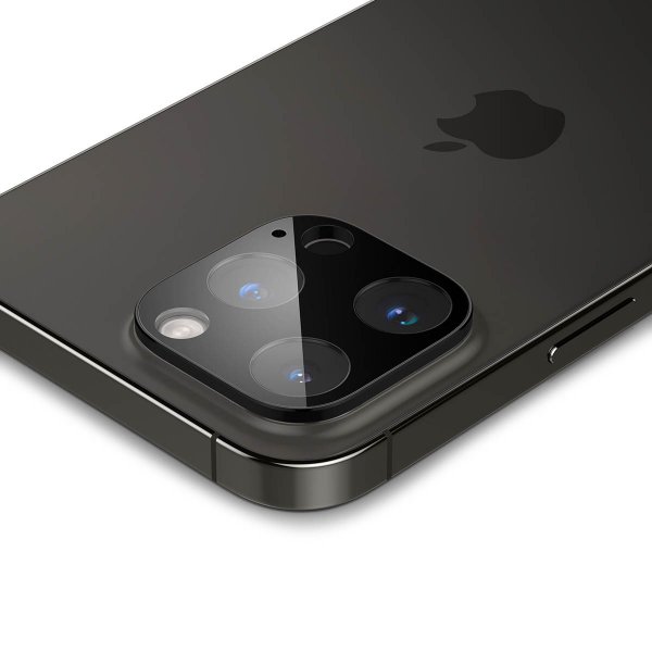 Spigen iPhone 14/15/16 Pro & Pro Max Kameraskydd Glas.tR Optik 2-pack Svart