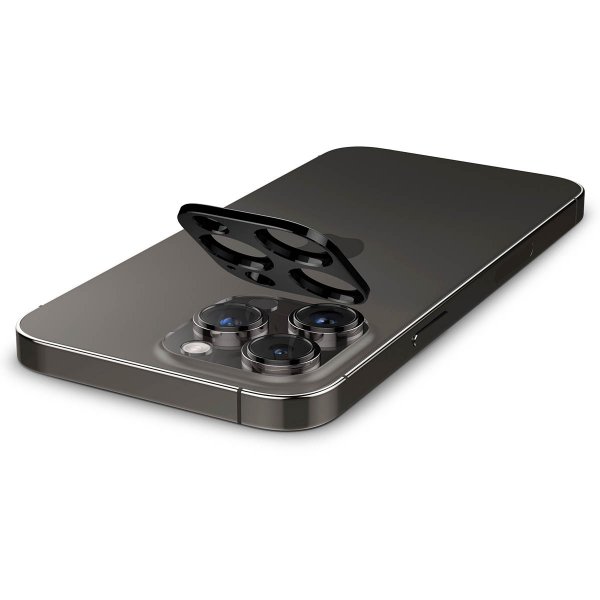 Spigen iPhone 14/15/16 Pro & Pro Max Kameraskydd Glas.tR Optik 2-pack Svart
