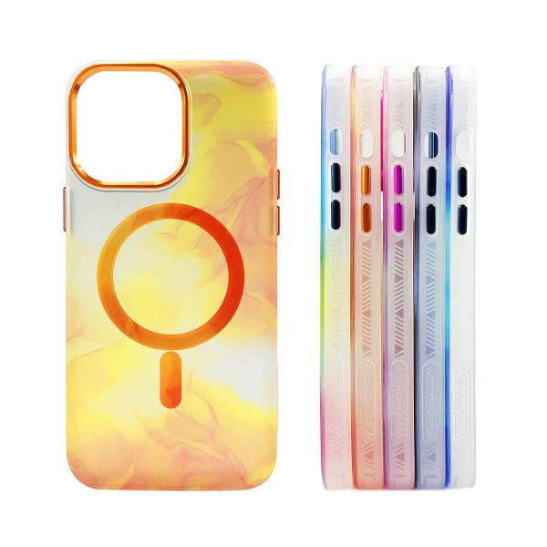 iPhone 14 Pro Skal Mönster Abstrakt Orange