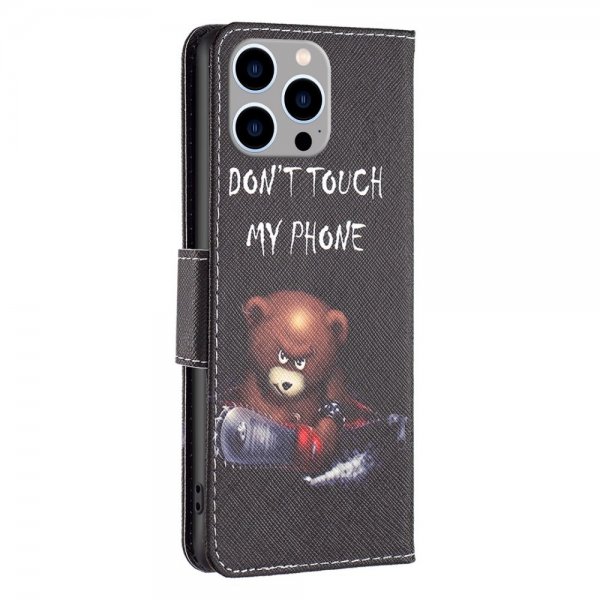 iPhone 14 Pro Max Fodral Motiv Björn Don't Touch My Phone