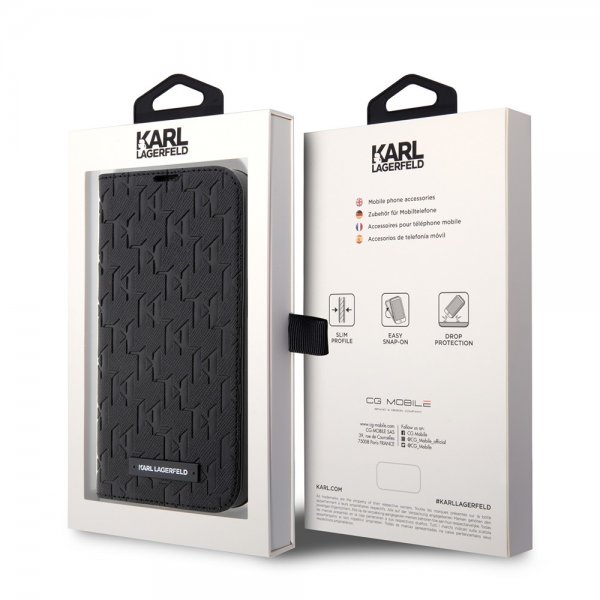 Karl Lagerfeld iPhone 14 Pro Max Fodral Saffiano Monogram Svart