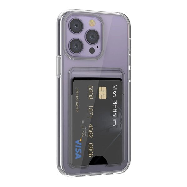 Rvelon iPhone 14 Pro Max Skal Korthållare Transparent