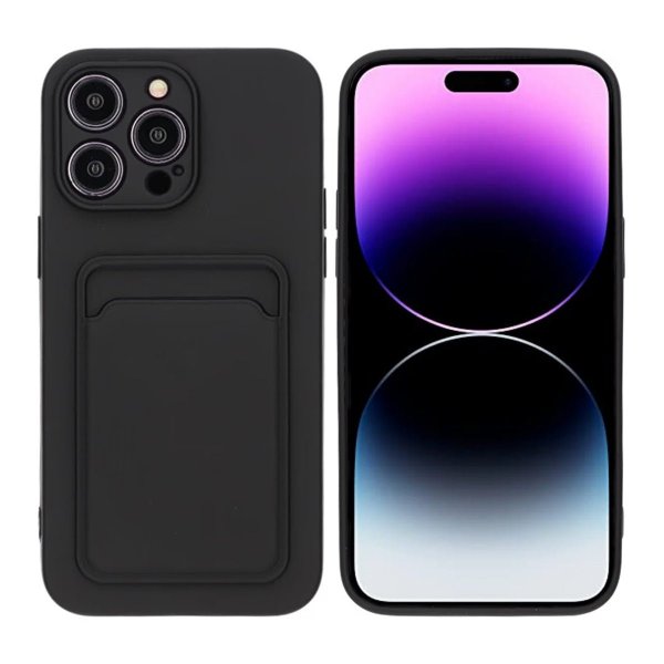 iPhone 14 Pro Max Skal Korthållare Svart
