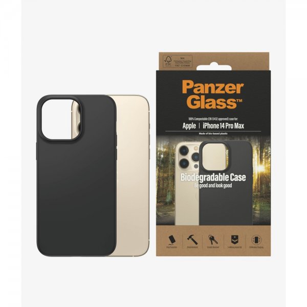 PanzerGlass iPhone 14 Pro Max Skal Biodegradable Case Svart