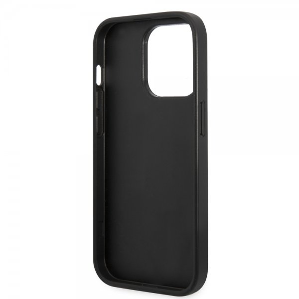 Guess iPhone 14 Pro Max Skal Bottom Stripe Metal Logo Grå
