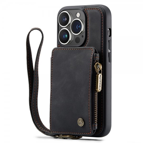 CaseMe iPhone 14 Pro Max Skal C20 Kortfack Dragkedja Svart